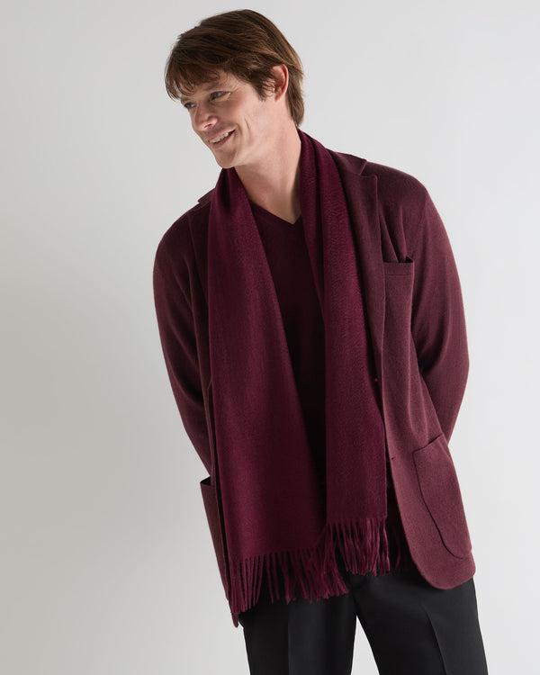 N.Peal Unisex Woven Cashmere Scarf Bordeaux Red