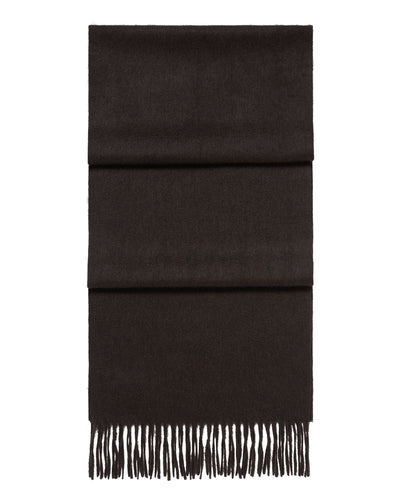 N.Peal Unisex Woven Cashmere Scarf Chocolate Brown