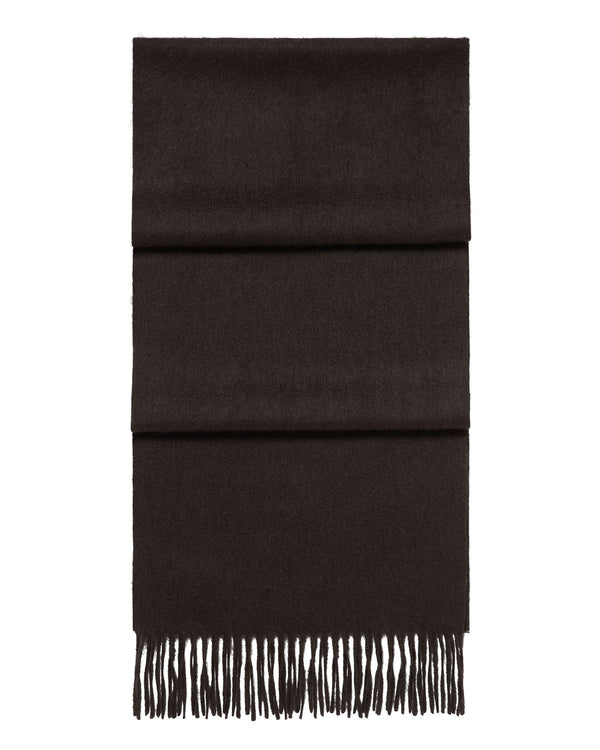 N.Peal Unisex Woven Cashmere Scarf Chocolate Brown