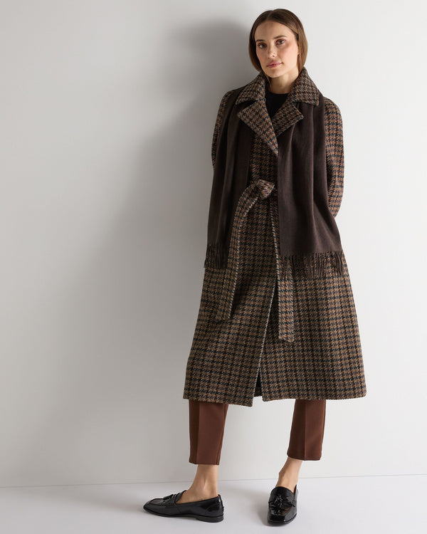 N.Peal Unisex Woven Cashmere Scarf Chocolate Brown