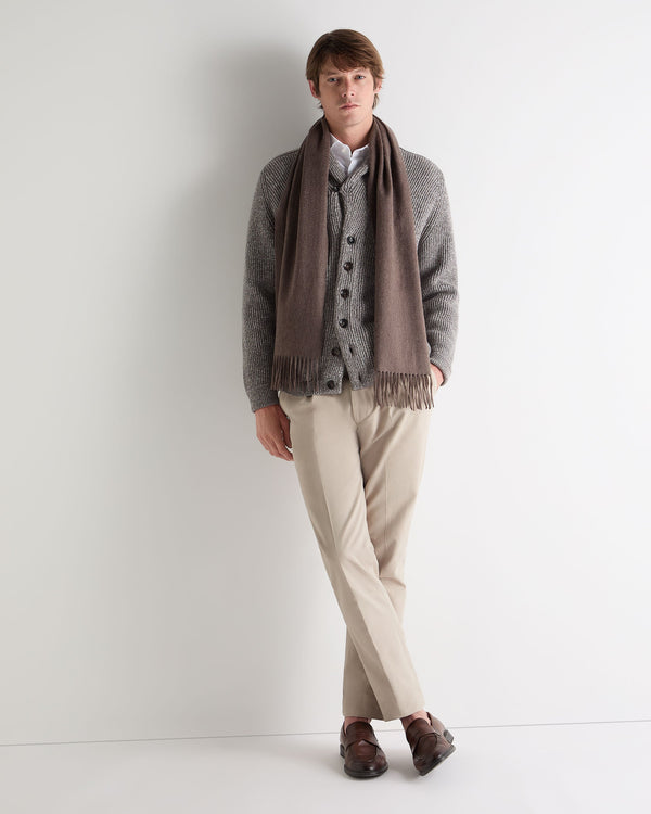 N.Peal Unisex Woven Cashmere Scarf Otter Brown