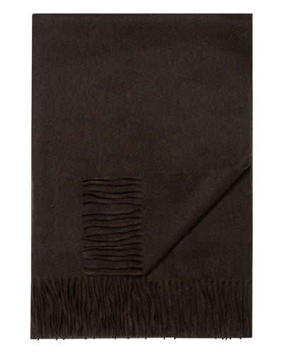 N.Peal Women's Woven Cashmere Shawl Chocolate Brown