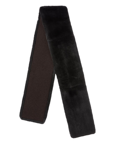 N.Peal Unisex Long Fur Scarf Chocolate Brown