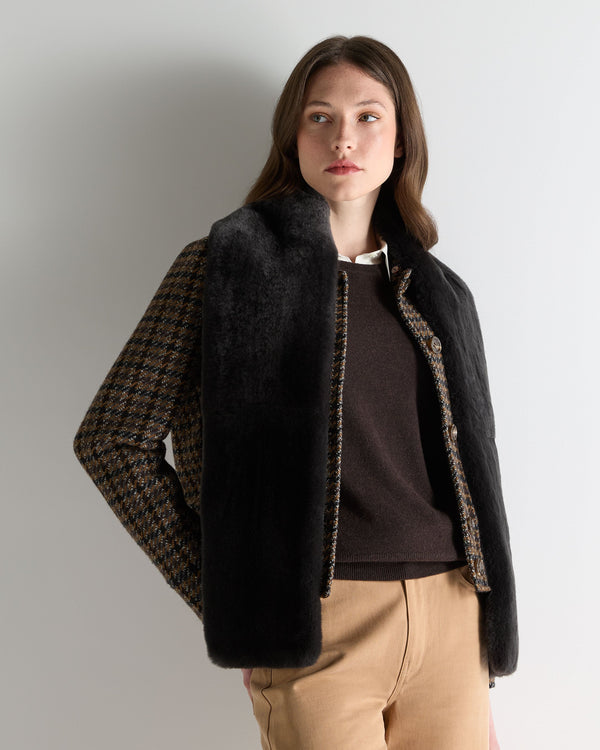 N.Peal Unisex Long Fur Scarf Chocolate Brown
