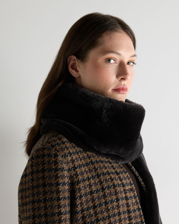 N.Peal Unisex Long Fur Scarf Chocolate Brown