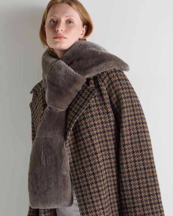 N.Peal Unisex Long Fur Scarf Otter Brown