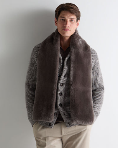 N.Peal Unisex Long Fur Scarf Otter Brown