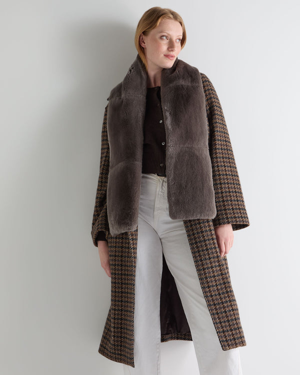 N.Peal Unisex Long Fur Scarf Otter Brown