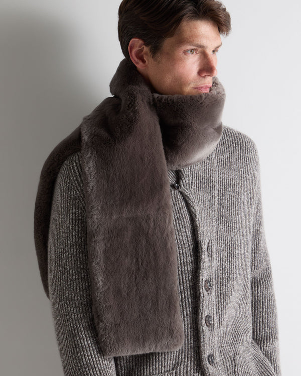 N.Peal Unisex Long Fur Scarf Otter Brown