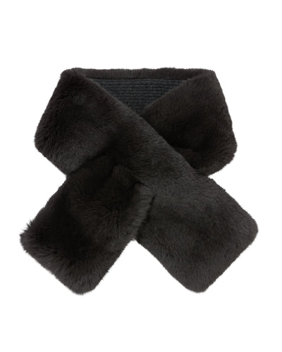 N.Peal Unisex Fur Neckwarmer Dark Charcoal Grey