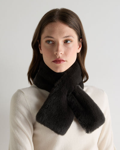 N.Peal Unisex Fur Neckwarmer Dark Charcoal Grey