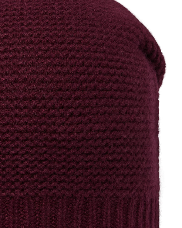 N.Peal Unisex Beanie Cashmere Hat Bordeaux Red