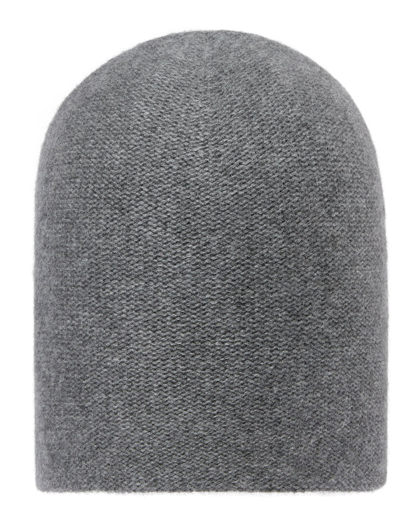N.Peal Unisex Double Layer Cashmere Beanie Elephant Grey