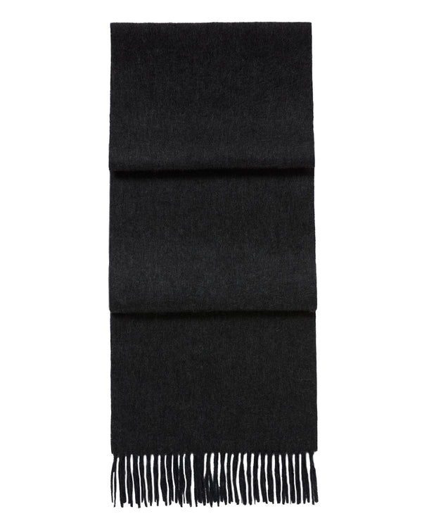 N.Peal Unisex Doubleface Woven Cashmere Scarf Deep Charcoal Grey
