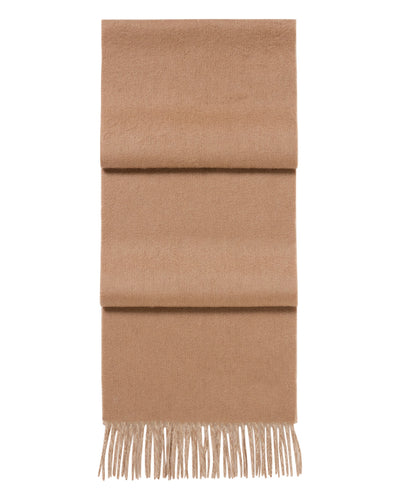 N.Peal Unisex Doubleface Woven Cashmere Scarf Dark Tan Brown