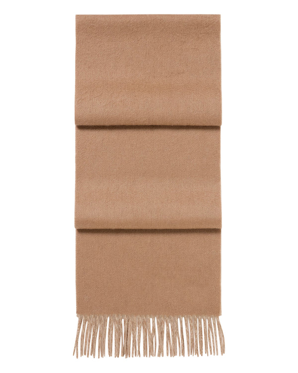 N.Peal Unisex Doubleface Woven Cashmere Scarf Dark Tan Brown