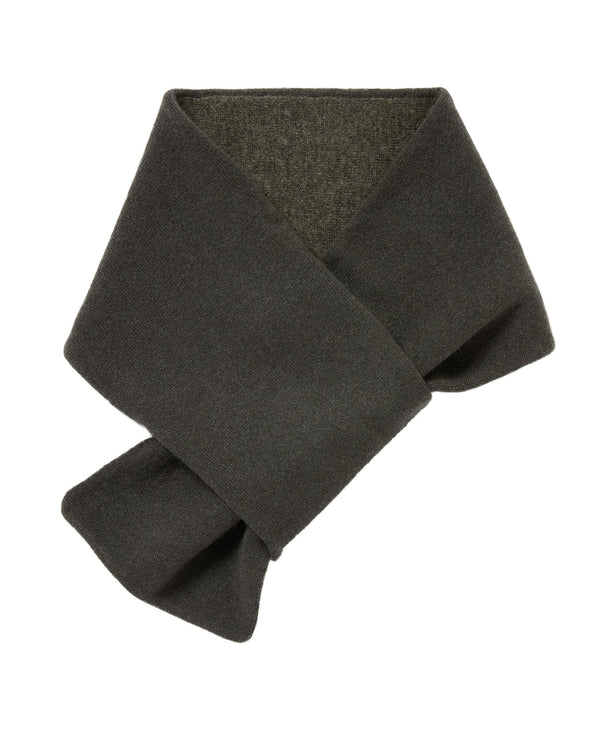 N.Peal Men's Two Tone Small Cashmere Scarf Arabica Khaki Green
