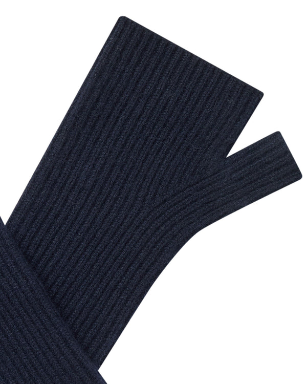 N.Peal Women's Long Cashmere Wristwarmers Navy Blue