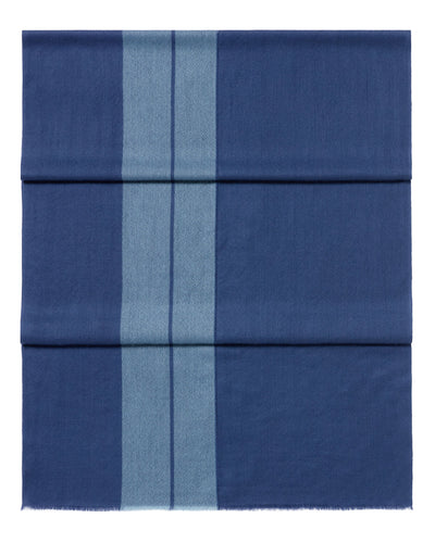 N.Peal Men's Geo Cashmere Pashmina Navy Blue