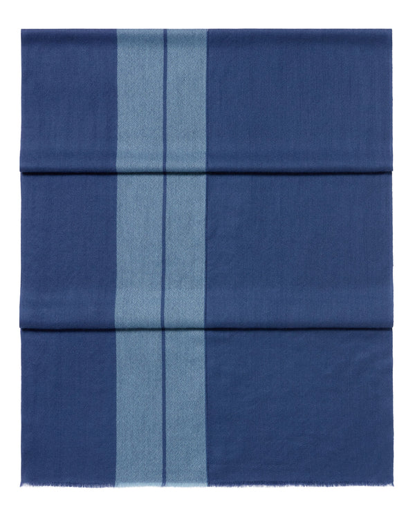 N.Peal Men's Geo Cashmere Pashmina Navy Blue