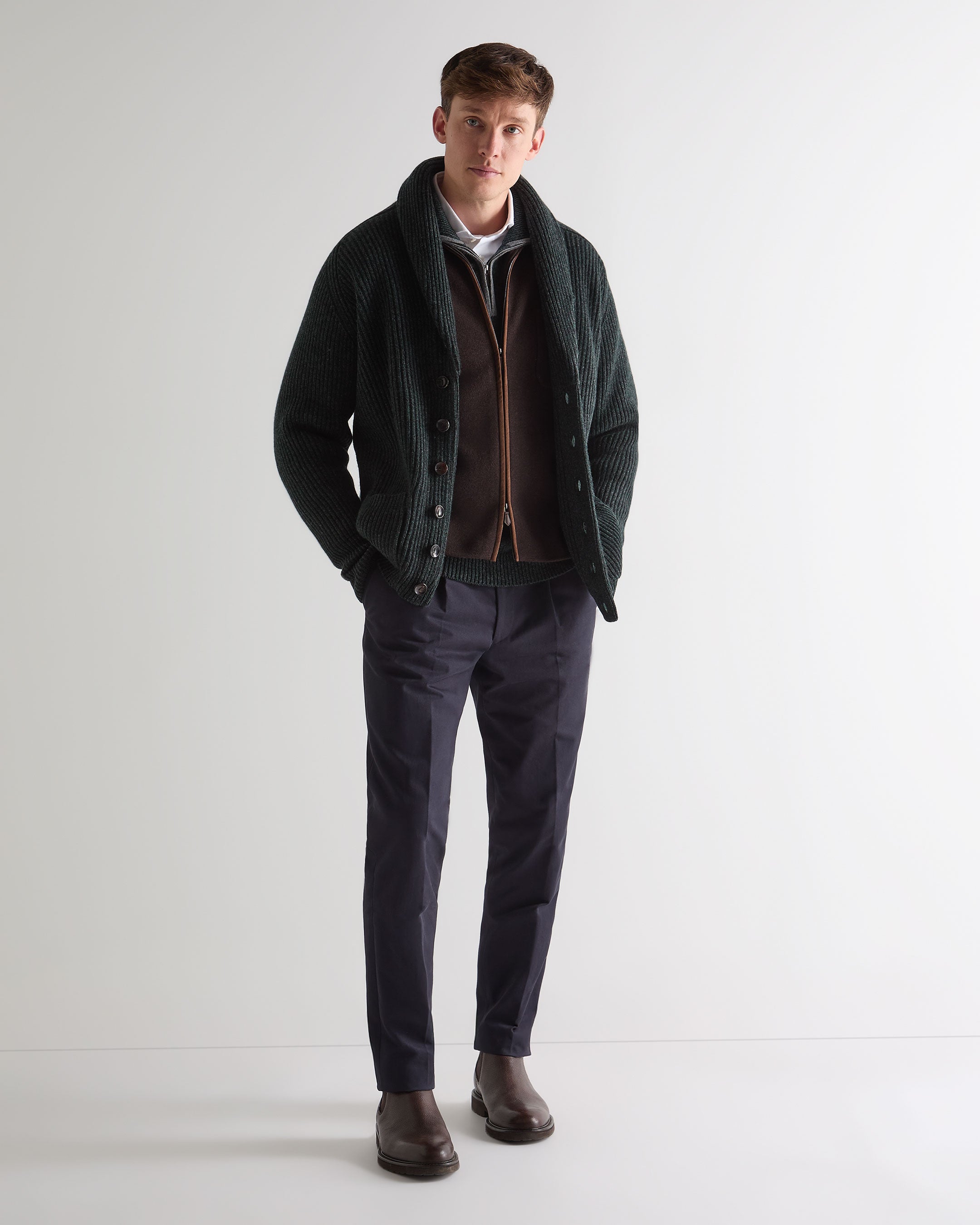 GreenMount Men’s Cashmere Hoodie Cardigan – Double-Zip, Super Soft & Eco-Friendly With 37.5° Tech