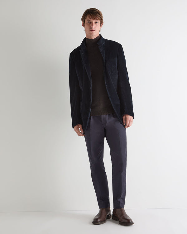 N.Peal Men's Mayfair Turtle Neck Cashmere Jumper Chocolate Brown