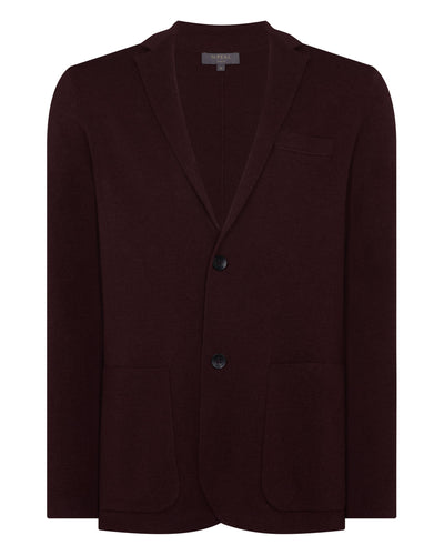 N.Peal Men's Marlborough Fine Gauge Cashmere Jacket Claret Red