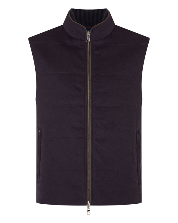 N.Peal Men's Belgravia Quilted Gilet Navy Blue