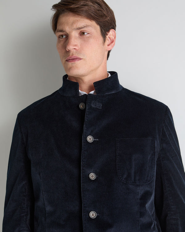 N.Peal Men's Portofino Cord Jacket Navy Blue