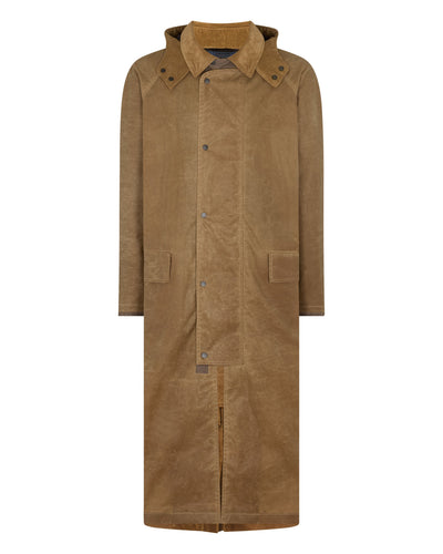 N.Peal Men's Wax Riding Coat Taupe Brown