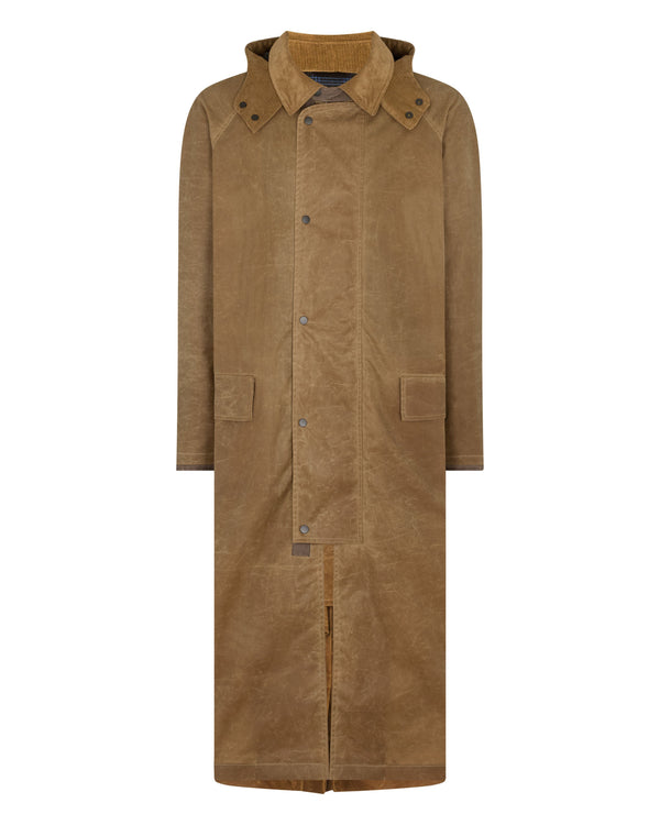N.Peal Men's Wax Riding Coat Taupe Brown