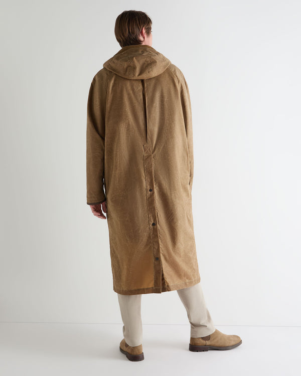 N.Peal Men's Wax Riding Coat Taupe Brown