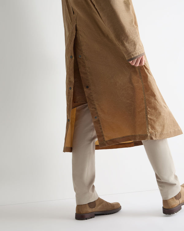 N.Peal Men's Wax Riding Coat Taupe Brown