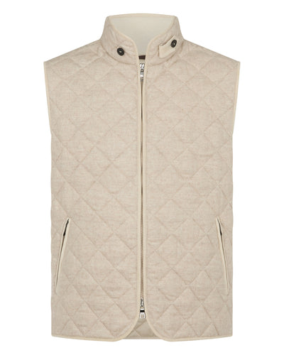 N.Peal Men's Diamond Gilet Beige Brown