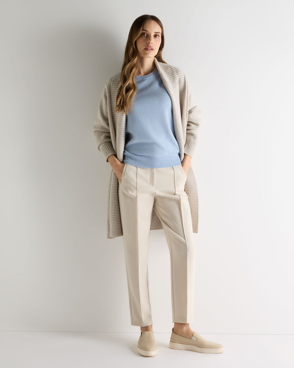 N.Peal Women's Milly Classic Cashmere T-Shirt Sea Mist Blue