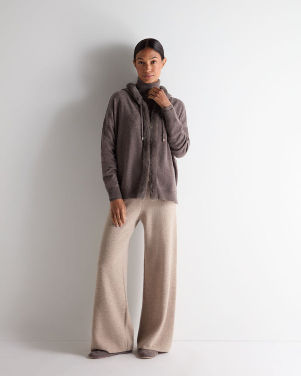 N.Peal Women's Luna Roll Neck Cashmere Jumper Otter Brown
