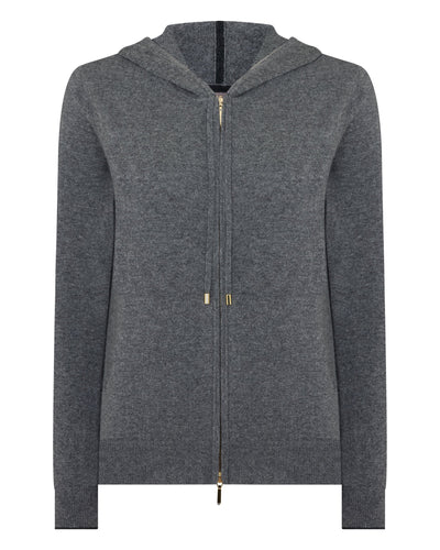 N.Peal Women's Ada Cashmere Hoodie Elephant Grey
