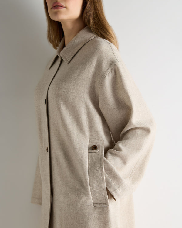 N.Peal Women's Woven Cashmere Coat Beige Brown