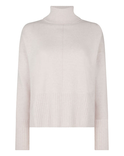 N.Peal Women's Mollie Metal Roll Neck Cashmere Jumper Frost White