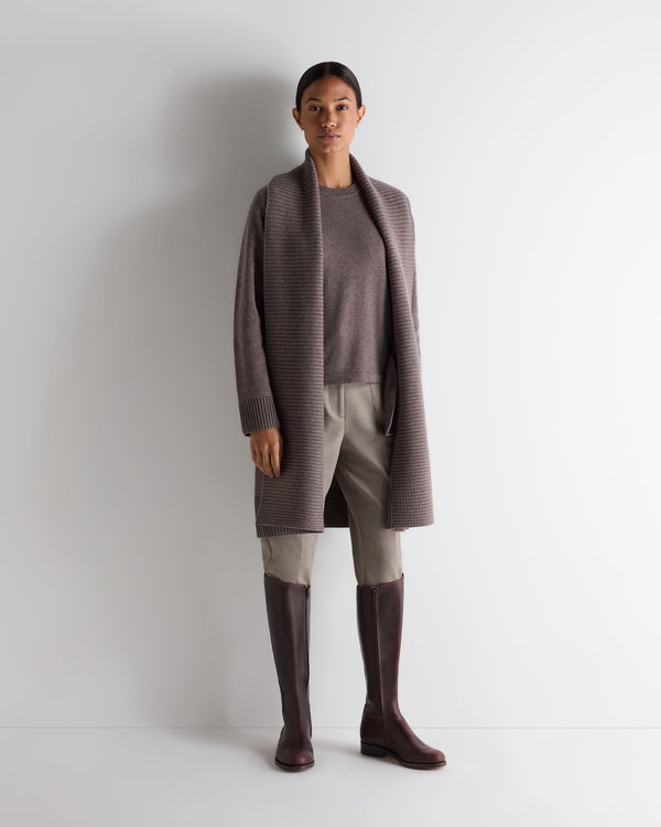 N.Peal Women's Hallie Round Neck Cashmere Jumper Otter Brown