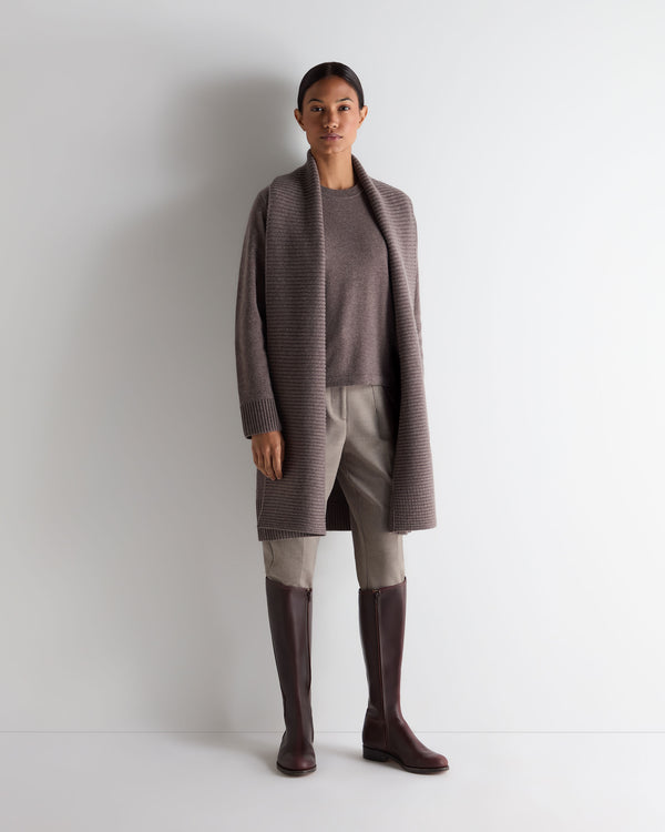 N.Peal Women's Hallie Round Neck Cashmere Jumper Otter Brown