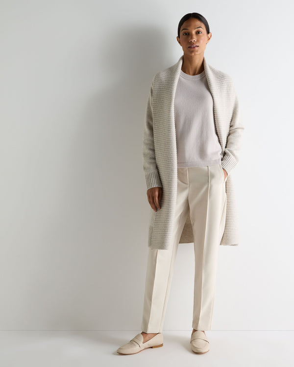 N.Peal Women's Hallie Round Neck Cashmere Jumper Snow Grey