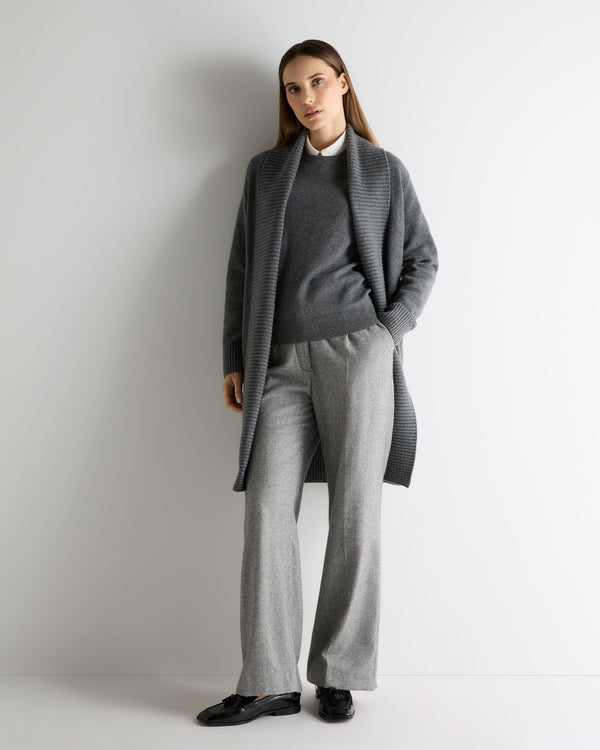 N.Peal Women's Abbey Cashmere Cardigan Elephant Grey