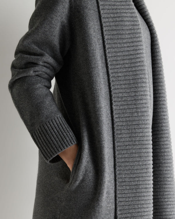N.Peal Women's Abbey Cashmere Cardigan Elephant Grey