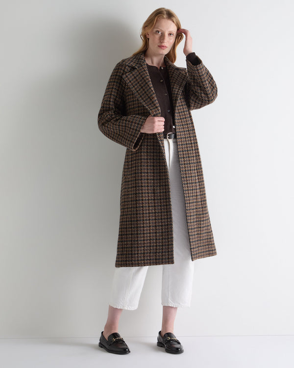 N.Peal Women's Chunky Crop Cashmere Cardigan Chocolate Brown