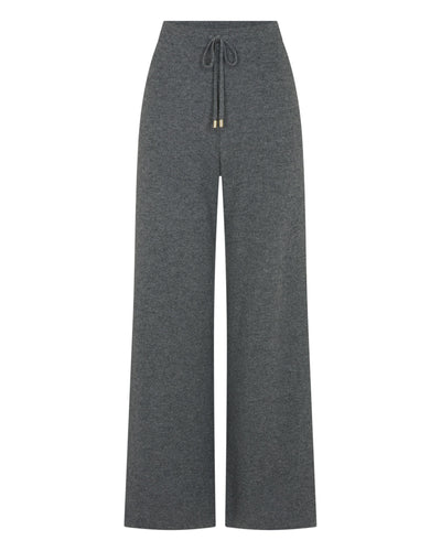 N.Peal Women's Honeycomb Knit Cashmere Trouser Elephant Grey