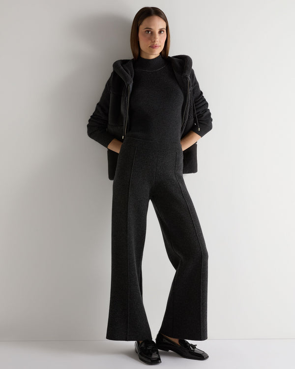 N.Peal Women's Double Face Trousers Dark Graphite Grey