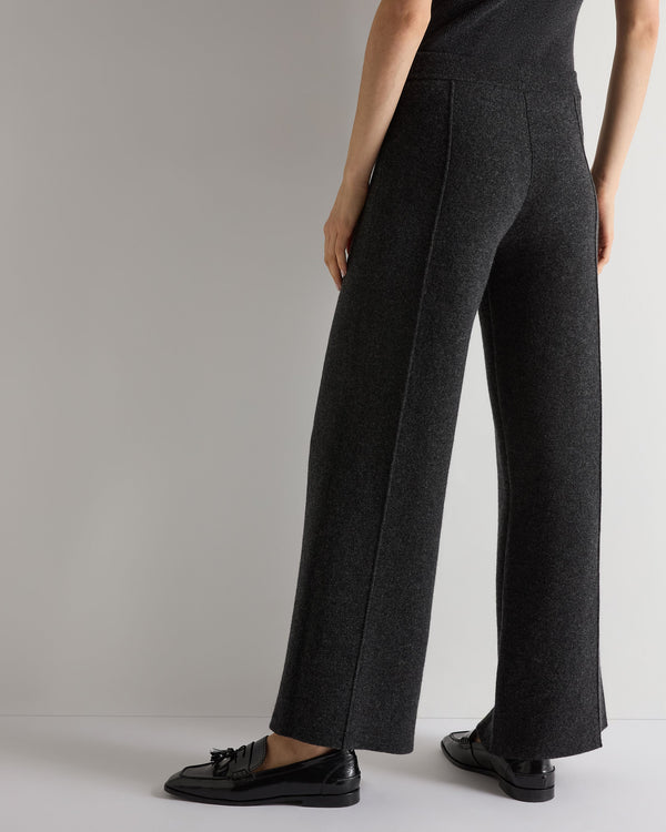 N.Peal Women's Double Face Trousers Dark Graphite Grey