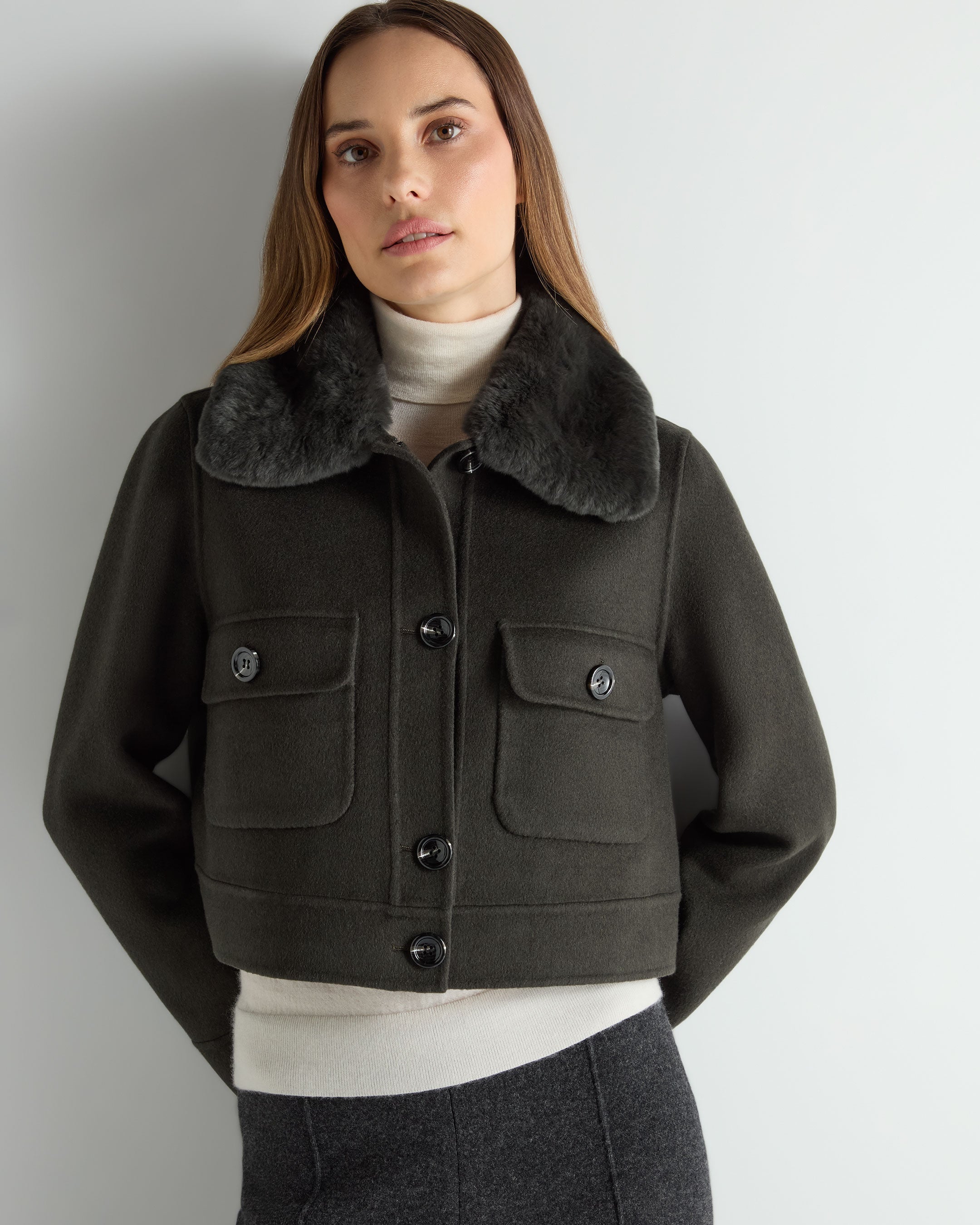 Women's Rex Collared Jacket Green | N.Peal