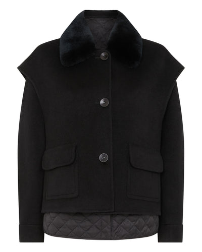 N.Peal Women's Emeline Double Coat Black